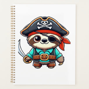Sloth Halloween Pirate Kids Women Men Sloth Classi Planner