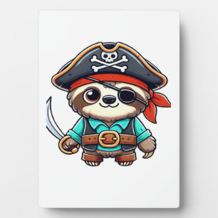 Sloth Halloween Pirate Kids Women Men Sloth Classi Plaque