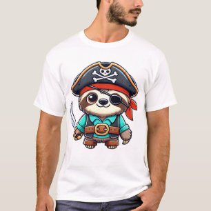 Sloth Halloween Pirate Kids Women Men Sloth Classi T-Shirt
