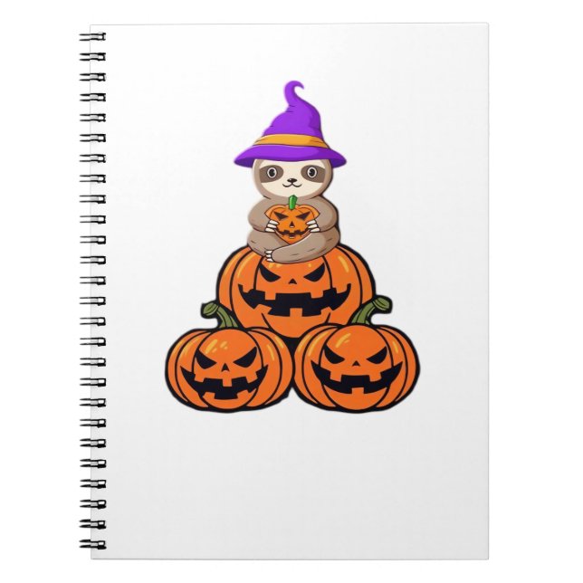 Sloth Halloween Premium T-Shirt Notebook (Front)