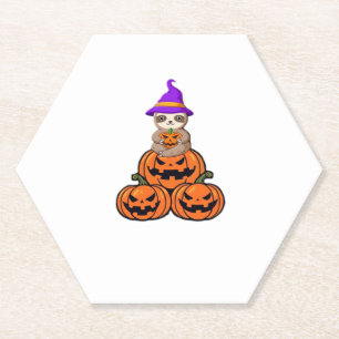 Sloth Halloween Premium T-Shirt Paper Coaster