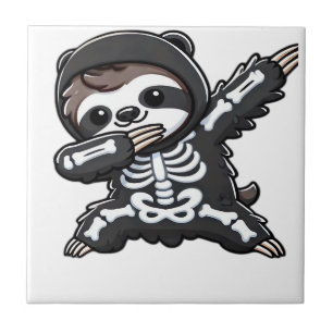 Sloth Halloween Skeleton Kids Women Men Sloth Clas Ceramic Tile