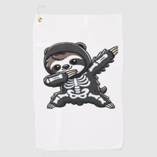 Sloth Halloween Skeleton Kids Women Men Sloth Clas Golf Towel