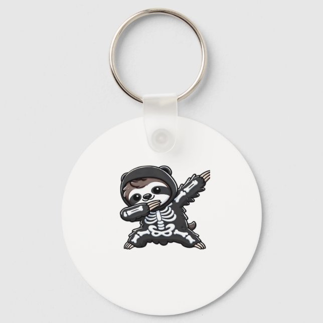Sloth Halloween Skeleton Kids Women Men Sloth Clas Key Ring (Front)