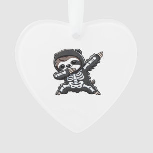 Sloth Halloween Skeleton Kids Women Men Sloth Clas Ornament