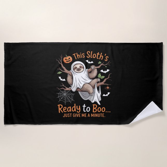 Sloth Halloween Sloths Cute Bat Vampire Essential  Beach Towel (Front)