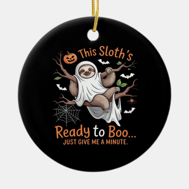 Sloth Halloween Sloths Cute Bat Vampire Essential  Ceramic Ornament (Front)