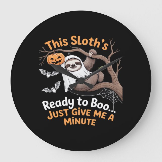 Sloth Halloween Sloths Cute Bat Vampire Essential  Large Clock (Front)