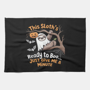 Sloth Halloween Sloths Cute Bat Vampire Essential  Tea Towel