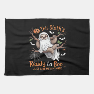 Sloth Halloween Sloths Cute Bat Vampire Essential  Tea Towel