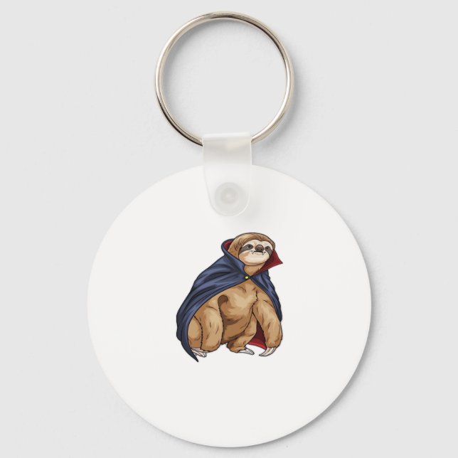 Sloth Halloween Vampire Classic T-Shirt Key Ring (Front)