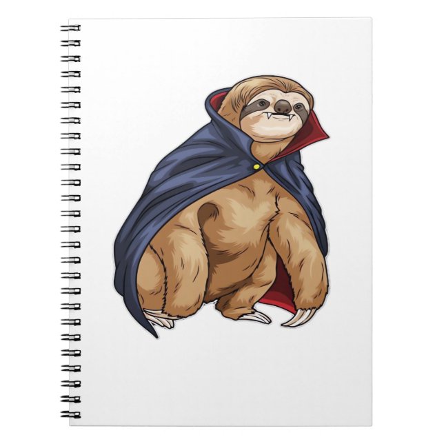 Sloth Halloween Vampire Classic T-Shirt Notebook (Front)