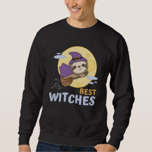 Sloth Halloween Witch Kids Witches Best Witches Sweatshirt