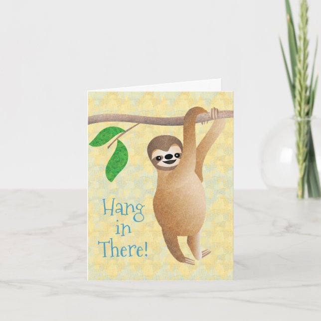 Sloth Hang in There Encouragement or Get Well Invitation (Front)