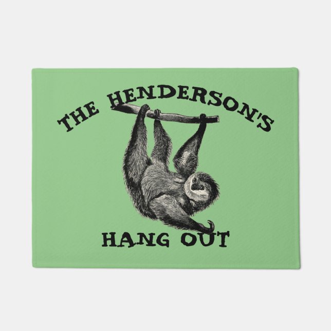 Sloth Hang Out Template Doormat (Front)
