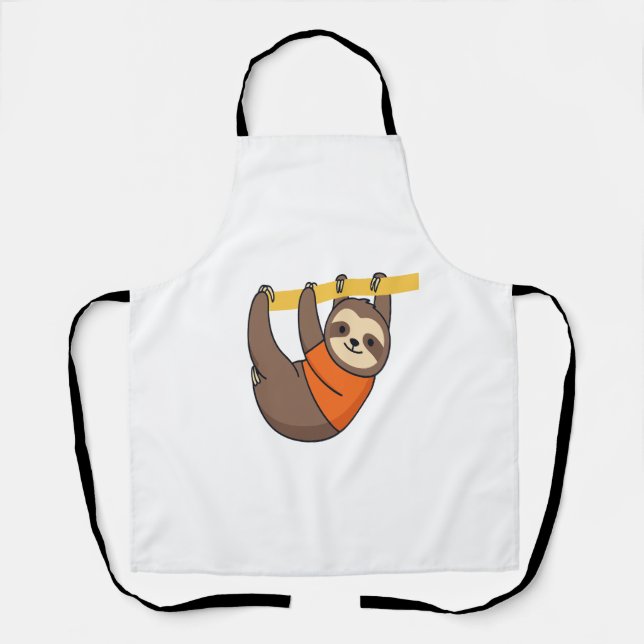 Sloth Hanging on Branch with Orange Apron (Front)
