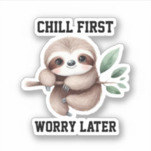 Sloth Hanging on Tree Branch Sticker