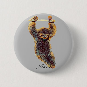 Sloth Hanging Out Thunder_Cove 6 Cm Round Badge