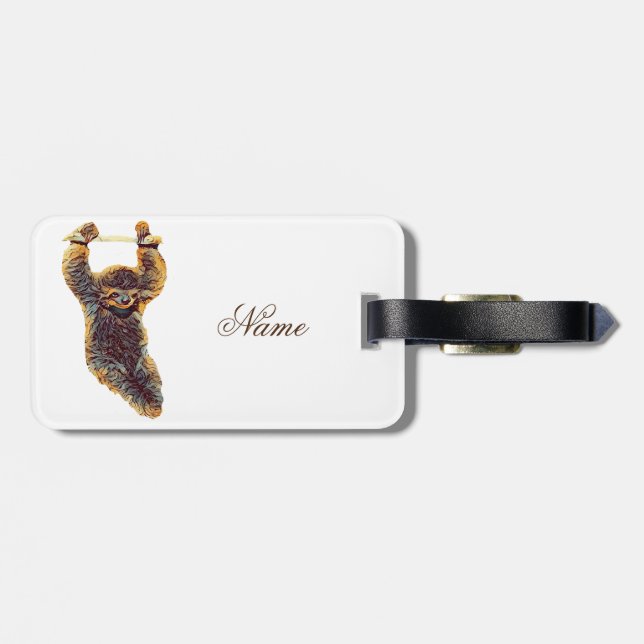 Sloth Hanging Out Thunder_Cove Luggage Tag (Back Horizontal)