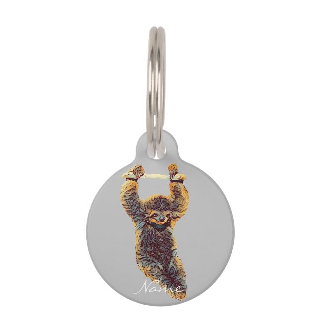 Sloth Hanging Out Thunder_Cove Pet Tag (Front)