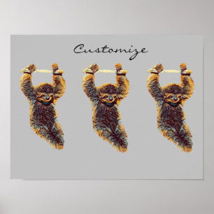 Sloth Hanging Out Thunder_Cove Poster