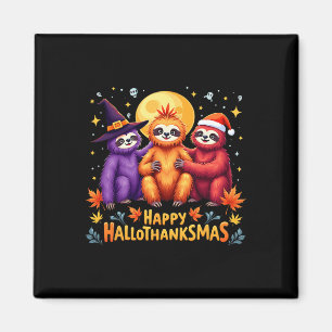 Sloth Happy Hallothanksmas Halloween Thanksgiving Magnet