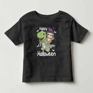 Sloth Happy Halloween T-rex Mummy Costume Toddler T-Shirt