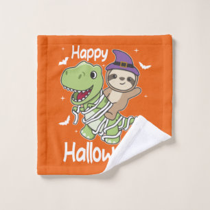 Sloth Happy Halloween T-rex Mummy Costume Wash Cloth