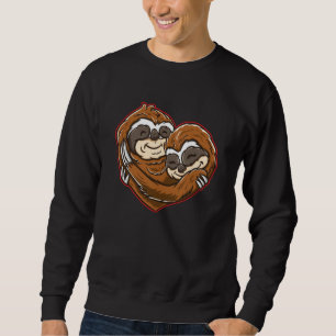 Sloth Heart Shape Sloths Love Couple Valentines Da Sweatshirt