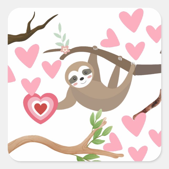 Sloth Heart Sticker (Front)