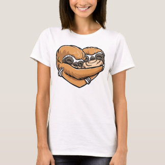 Sloth Heart Valentines Day T Shirt Gift for Lover