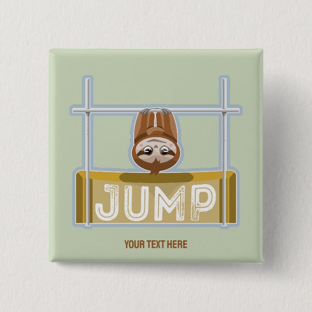 Sloth High Jump 15 Cm Square Badge (Front)