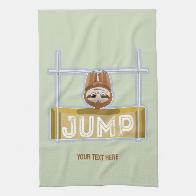 Sloth High Jump Tea Towel (Vertical)