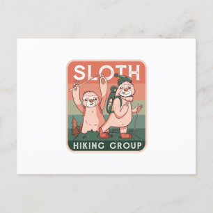 Sloth hiking postcard