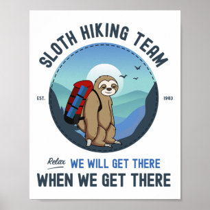 Sloth Hiking Poster