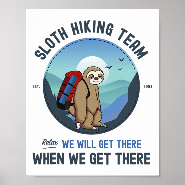 Sloth Hiking  Poster (Front)