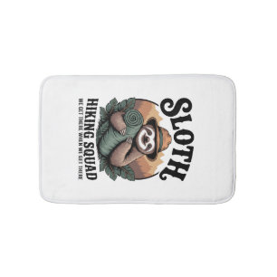 Sloth Hiking Squad Funny Camping Bath Mat