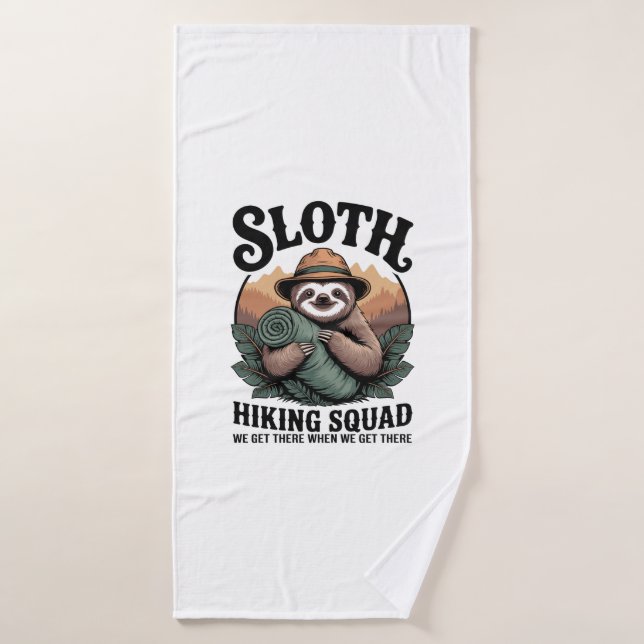 Sloth Hiking Squad Funny Camping Bath Towel (Bath Towel)