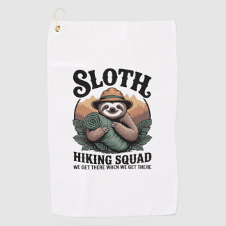 Sloth Hiking Squad Funny Camping Golf Towel