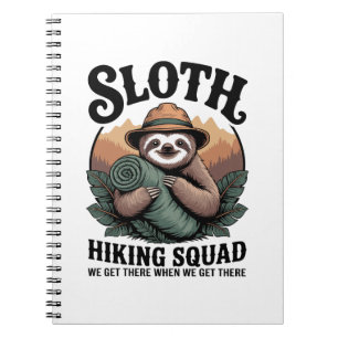 Sloth Hiking Squad Funny Camping Notebook