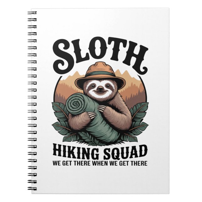 Sloth Hiking Squad Funny Camping Notebook (Front)