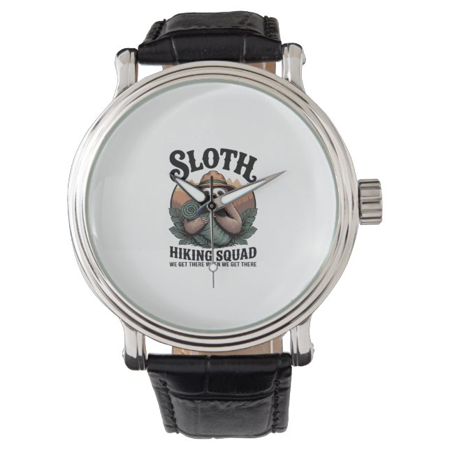 Sloth Hiking Squad Funny Camping Watch (Front)