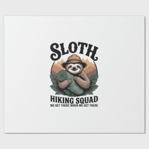Sloth Hiking Squad Funny Camping Wrapping Paper