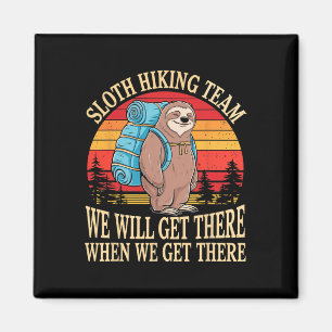 Sloth Hiking Team Adventure Nature Outdoors Hiking Magnet