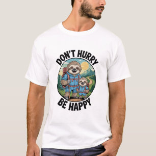 Sloth Hiking Team Don't Hurry Be Happy Enjoy the J T-Shirt