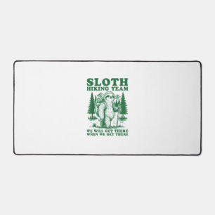 Sloth Hiking Team Funny Hiker Mountain Hiking Club Desk Mat