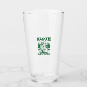 Sloth Hiking Team Funny Hiker Mountain Hiking Club Glass
