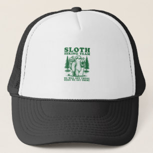 Sloth Hiking Team Funny Hiker Mountain Hiking Club Trucker Hat