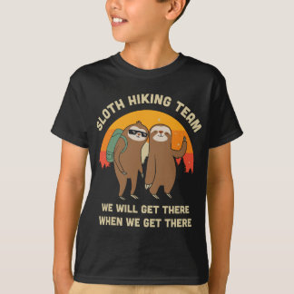 Sloth Hiking Team - Funny Vintage Gift T-Shirt