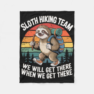 Sloth Hiking Team Mountaineers Camping Hiking Fleece Blanket